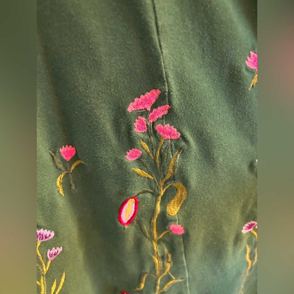 eShakti Green Embroidered Floral Dress Pockets 2X - Picture 4 of 4